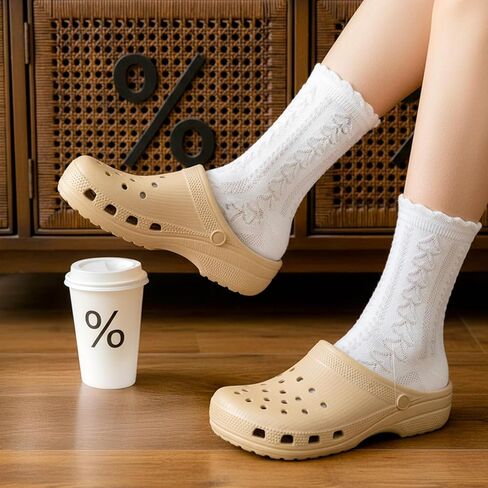 5 Pair Cute Ruffle Socks, Cottagecore Floral Crew Socks, Lace Cute Breathable Mid Tube Sock, Core Clothes Aesthetic in Saudi Arabia