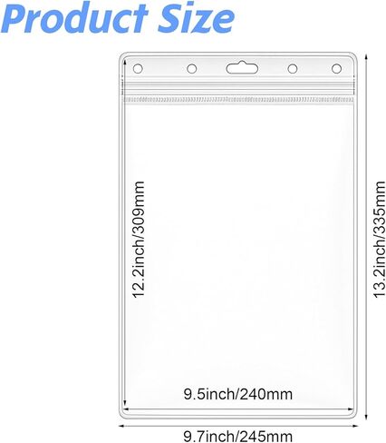 10 Pack 8.5x11 Inch Clear Plastic Zip Hard Sheet Protectors, Waterproof Resealable Sign Holder, Heavy Duty Document Sleeves for Wall Signs, Photos, Certificates, Job Tickets in Saudi Arabia
