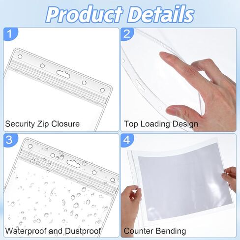 10 Pack 8.5x11 Inch Clear Plastic Zip Hard Sheet Protectors, Waterproof Resealable Sign Holder, Heavy Duty Document Sleeves for Wall Signs, Photos, Certificates, Job Tickets in Saudi Arabia