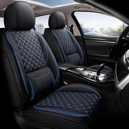 Leather Car Seat Covers,Full Coverage Seat Covers Full Set with Fix Lumber Support,Universal Automotive Seat Covers for Cars,SUVs,Trucks and Sedans (Black&Pink, Full Set) in Saudi Arabia