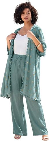 Roaman's Women's Plus Size Crochet-Detailed wrap in Saudi Arabia