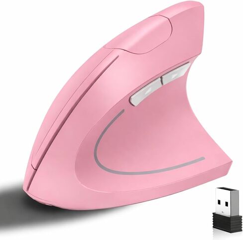 ماوس لاسلكي بصري مريح، ماوس لاسلكي بصري عمودي قابل لإعادة الشحن 2.4G مع مستقبل USB، 800/1200 /1600 نقطة في البوصة، 5 أزرار للكمبيوتر المحمول، الكمبيوتر الشخصي، ماك، الكمبيوتر in Kuwait