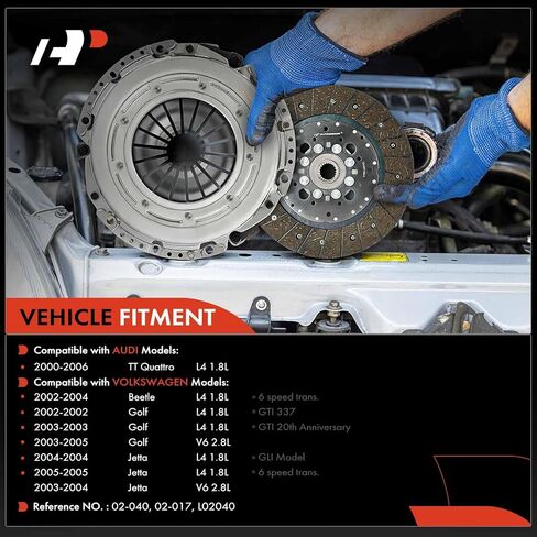 A-Premium Transmission Clutch Kit Compatible with Volkswagen Jetta 2003-2004, Golf 2002-2005, Beetle 2002-2004 & TT Quattro 2000-2006, 1.8L 2.8L in Saudi Arabia