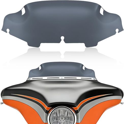 الزجاج الأمامي للدراجات النارية باللون الأسود مقاس 6 بوصات متوافق مع 1996-2013 Harley Davidson Touring Street Glide Electra Glide Tri Glide FLHT FLHTK FLHTCU FLHTCUTG in Kuwait