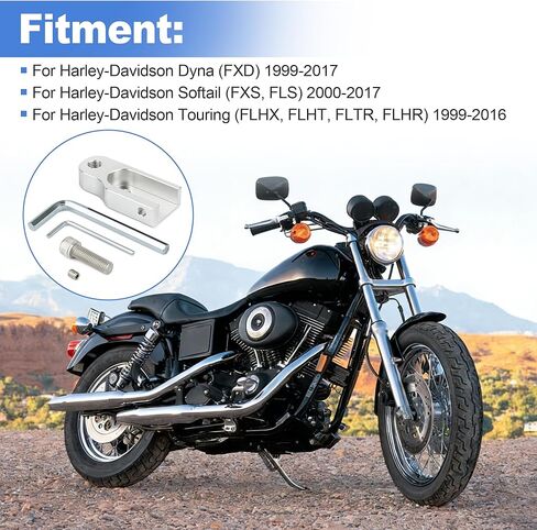 طقم دعامة تمديد رافعة ناقل الحركة لمساعد ناقل الحركة المحايد لدراجة Harley-Davidson Softail FXS FLS 2000-2017 Touring 1999-2016 Twin Cam فضية in Saudi Arabia