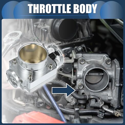 Throttle Body Assembly, 80mm Car Throttle Body Actuator Aluminum Alloy Silver Tone, 1 Pcs in Saudi Arabia