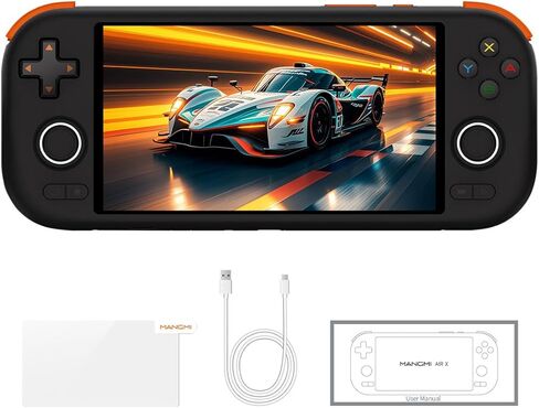 Mangmi Air X Game Console,5.5 Inch IPS LCD Android 14 System and 5000mAh Battery Video Games Consoles,with DDR4+64G eMMC and Wireless Networt Console Casual Game Console RGB Joystick/6-Axis(Gray) in Saudi Arabia