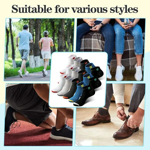 Lasnten 25 Pack Men's Athletic Socks Bulk Low Cut Casual Running Socks Men Work Short Breathable for Sport Father Gift(10-13,Multi Color) in Kuwait