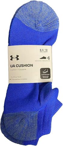 جوارب رجالية من Under Armour، مقاس 8.5-13، 6 أزواج، Royal/AST، مقاس 8.5-13 in Saudi Arabia