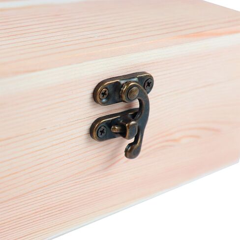 صندوق خشبي صغير غير مكتمل مع غطاء عبوة واحدة - 6.69 بوصة × 5.12 بوصة × 2.95 بوصة صندوق خشبي غير مطلي من خشب الصنوبر للحرف اليدوية والمجوهرات والرسم بنفسك وتغليف الهدايا - خفيف الوزن ومقاوم للاعوجاج in Kuwait