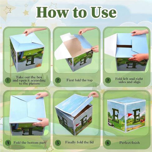 Hole in One Birthday Party Decorations 3 Pcs One Balloon Boxes for Golf 1st Birthday Golf Cardboard Box for Boy Girl Party Supplies Baby Shower Decoration in Kuwait