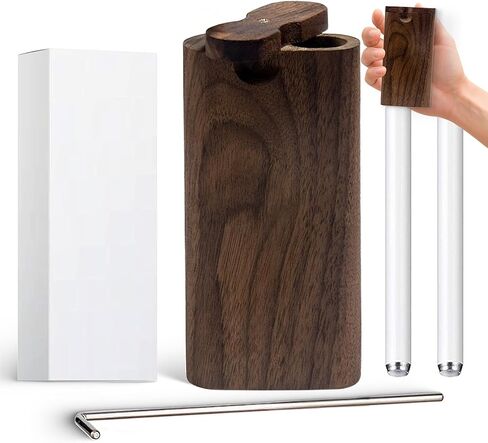 One Hitter Box, Two Metal Tubes, Natural Wooden Decorative Keepsake Box - Multi-Use Storage for Crafts, One DIY Projects, Art Supplies, Souvenirs, Holiday Gift in Saudi Arabia