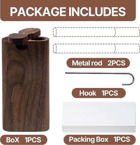 One Hitter Box, Two Metal Tubes, Natural Wooden Decorative Keepsake Box - Multi-Use Storage for Crafts, One DIY Projects, Art Supplies, Souvenirs, Holiday Gift in Saudi Arabia