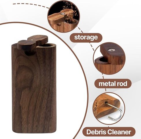 One Hitter Box, Two Metal Tubes, Natural Wooden Decorative Keepsake Box - Multi-Use Storage for Crafts, One DIY Projects, Art Supplies, Souvenirs, Holiday Gift in Saudi Arabia