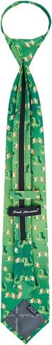 Jacob Alexander Men's Happy Saint Patrick's Day Leprechaun Hat Ireland Flag Diagonal Pre-Tied Zipper Neck Tie - Green in Saudi Arabia