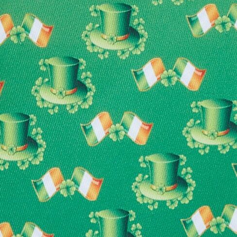 Jacob Alexander Men's Happy Saint Patrick's Day Leprechaun Hat Ireland Flag Diagonal Pre-Tied Zipper Neck Tie - Green in Saudi Arabia