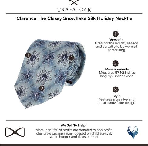 Trafalgar Men's Clarence The Classy Snowflake Silk Holiday Necktie in Saudi Arabia
