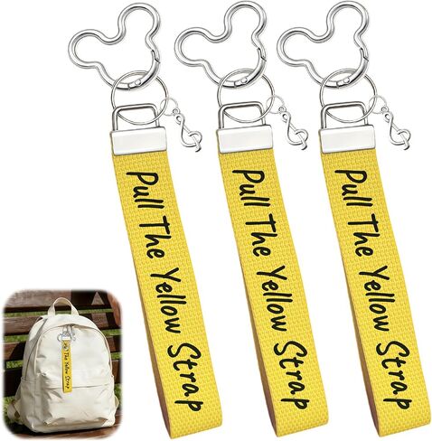 3 قطع من سلسلة المفاتيح ذات الحزام الأصفر - مشبك فريد من نوعه على شكل جراد البحر مع مخطط مرح وسحر رمز الموسيقى، تذكار تذكاري لسلامة ركوب متنزه الحنين in Kuwait