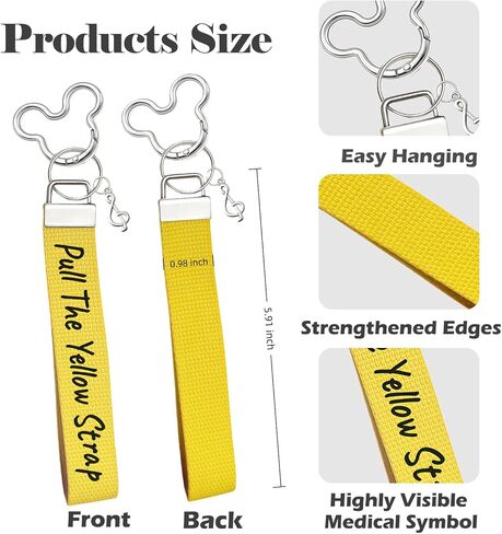 3 قطع من سلسلة المفاتيح ذات الحزام الأصفر - مشبك فريد من نوعه على شكل جراد البحر مع مخطط مرح وسحر رمز الموسيقى، تذكار تذكاري لسلامة ركوب متنزه الحنين in Kuwait