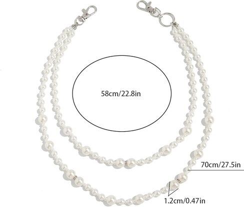 White Pearl Pants Chain Layered Pearl Waist Belt Goth Hip Hop Pants Chain for Men Jean Trouser Keychains Jewelry for Men Women Silver Biker Chain Pocket Chain for Pants in Saudi Arabia