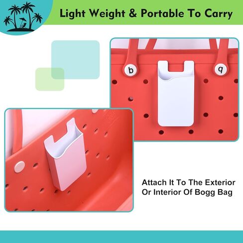Divider for Bogg Bag X-Large Original, Phone Holder for Bogg Bag Accessories, Beach Tote Organizer Set, Hard ABS Plastic Divider Tary and Phone Case Holder with Key Hooks (White, 5PCS) in Saudi Arabia