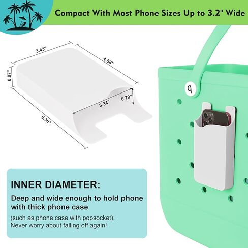 Divider for Bogg Bag X-Large Original, Phone Holder for Bogg Bag Accessories, Beach Tote Organizer Set, Hard ABS Plastic Divider Tary and Phone Case Holder with Key Hooks (White, 5PCS) in Saudi Arabia