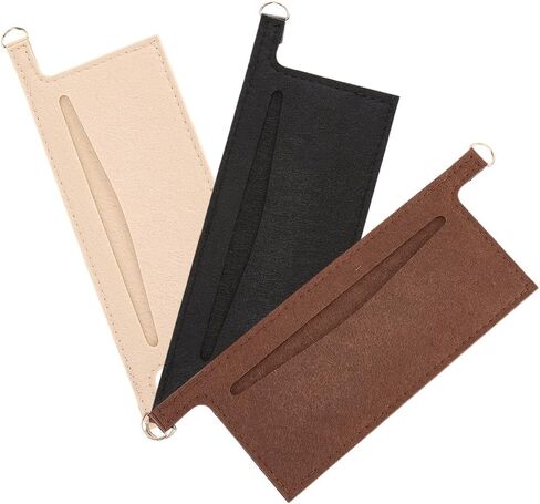 CREATCABIN 3Pcs 3 Colors Wallet Organizer Insert Mini Handbag Liner Felt Soft Clutch Bag Divider Pocket Inside Convert Conversion Kit with D Rings for Crossbody Sarah Purse Accessories 9.3 x 3.1 Inch in Saudi Arabia
