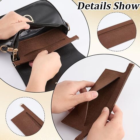 CREATCABIN 3Pcs 3 Colors Wallet Organizer Insert Mini Handbag Liner Felt Soft Clutch Bag Divider Pocket Inside Convert Conversion Kit with D Rings for Crossbody Sarah Purse Accessories 9.3 x 3.1 Inch in Saudi Arabia