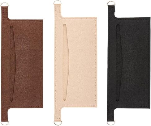 CREATCABIN 3Pcs 3 Colors Wallet Organizer Insert Mini Handbag Liner Felt Soft Clutch Bag Divider Pocket Inside Convert Conversion Kit with D Rings for Crossbody Sarah Purse Accessories 9.3 x 3.1 Inch in Saudi Arabia