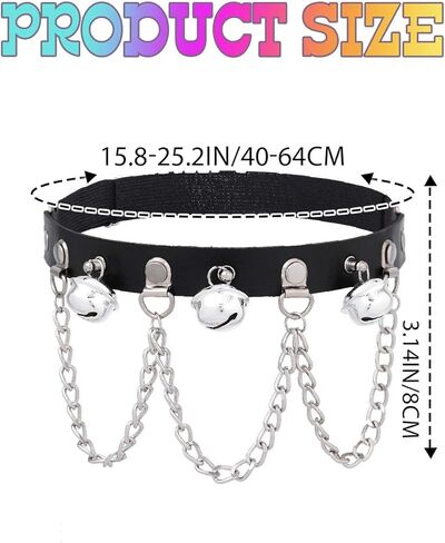 رباط الفخذ الجلدي من Campsis، رباط الساق الأسود، إكسسوار الجسم Bell Rave للنساء in Kuwait