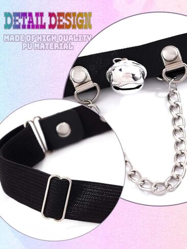 رباط الفخذ الجلدي من Campsis، رباط الساق الأسود، إكسسوار الجسم Bell Rave للنساء in Kuwait