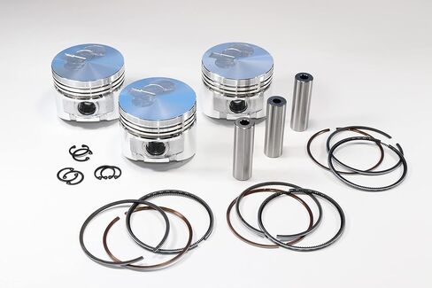 3 Piston Kits Compatible with Kawasaki 3010/4010 Mule Diesel KAF950 Engine - Replaces 3 Pistons 13001-1571, 3 Set of Rings 13008-1197, 3 Pins13008-1197, & 6 Clips 92033-1314 in Saudi Arabia