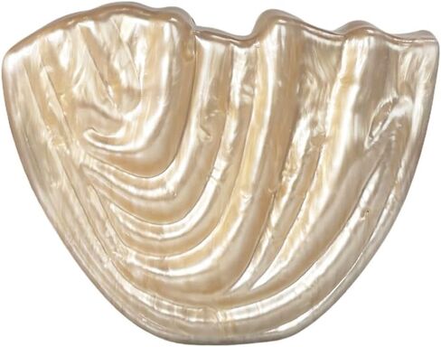 حقيبة يد من الأكريليك بتصميم منحوت فني للنساء فريدة من نوعها على شكل صدفة حقيبة يد مجعدة للحفلات الراقصة in Kuwait