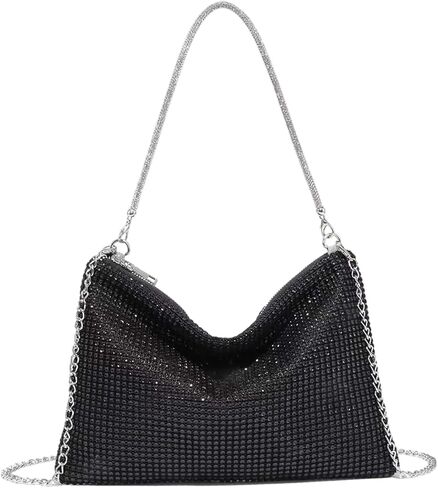 SweatyRocks Women's Sparkly Evening Handbag Top Handle Hobo Clutch Bag with Crossbody Chain Strap in Saudi Arabia