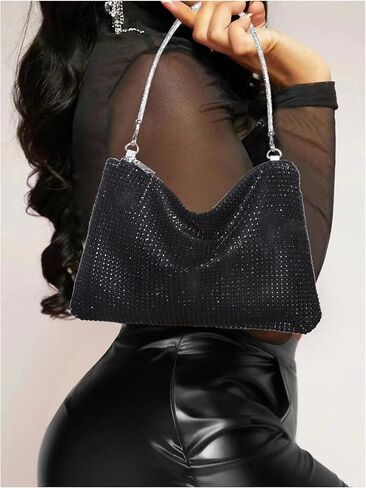 SweatyRocks Women's Sparkly Evening Handbag Top Handle Hobo Clutch Bag with Crossbody Chain Strap in Saudi Arabia
