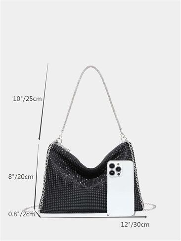 SweatyRocks Women's Sparkly Evening Handbag Top Handle Hobo Clutch Bag with Crossbody Chain Strap in Saudi Arabia