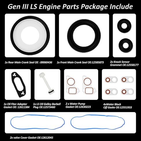 Bestview Gen III LS Engine Gasket Kit Compatible with GM Chevy Silverado Sierra Suburban Tahoe Yukon 1999-2007 - Engine LS V8 4.8L 5.3L 5.7L 6.0L 6.2L – Replace# 12558178 12551933 12611384 in Saudi Arabia