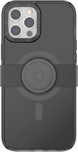 PopSockets Black iPhone 12 Case and iPhone 12 Pro Case with Phone Grip and Slide Compatible with MagSafe in Saudi Arabia