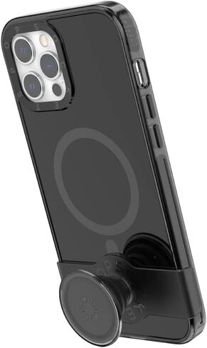 PopSockets Black iPhone 12 Case and iPhone 12 Pro Case with Phone Grip and Slide Compatible with MagSafe in Saudi Arabia