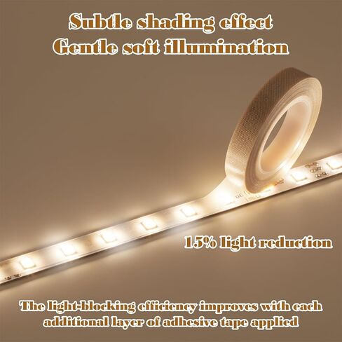 قطعتان من شريط تعتيم الضوء 0.4 بوصة × 29.5 قدم، شريط ناشر شريط LED، شريط إضاءة LED، أشرطة إخفاء الإضاءة، ملصق غطاء ناعم لتنعيم الضوء (بيج بلون القهوة) in Kuwait