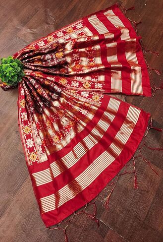 TRENDMALLS Women's Jacquard Silk Patola Dupatta Ethnic Motif Pattern in Saudi Arabia