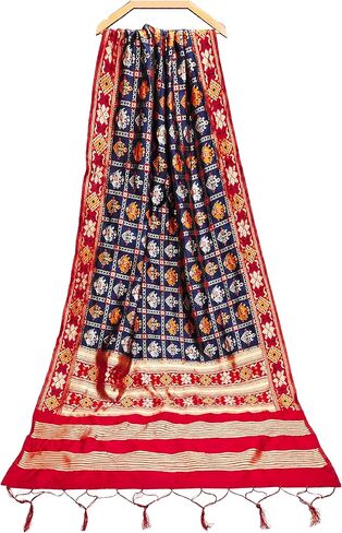 TRENDMALLS Women's Jacquard Silk Patola Dupatta Ethnic Motif Pattern in Saudi Arabia