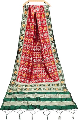 TRENDMALLS Women's Jacquard Silk Patola Dupatta Ethnic Motif Pattern in Saudi Arabia