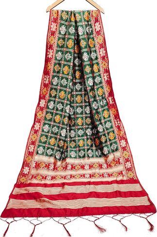 TRENDMALLS Women's Jacquard Silk Patola Dupatta Ethnic Motif Pattern in Saudi Arabia