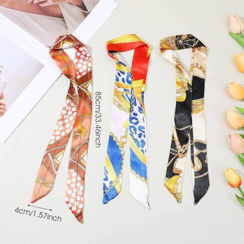 80 Pcs Women Handbag Scarf Head Ribbon for Women Hair Purse Handle Ribbon Satin Head Scarf Neckerchief for Purse Handles Silk Headband Charm Hair Ribbons Decor (20 color) in Saudi Arabia