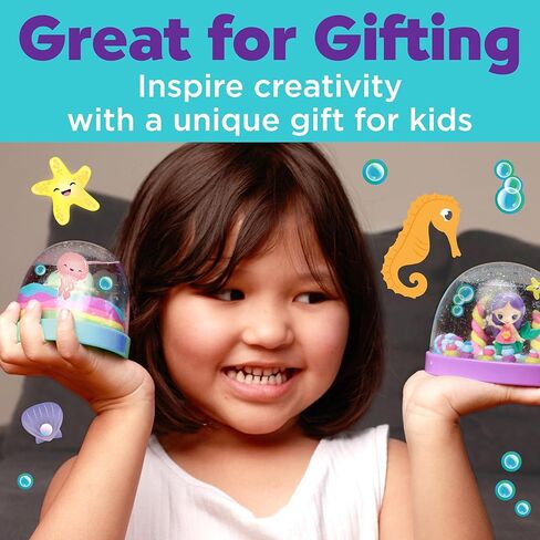 Creativity for Kids Make Your Own Water Globes: Mermaids Kit | Sculpt, Decorate & Shake 2 DIY Snow Globes | Fun Mess-Free Craft Kit | Encourages Imaginative Play & Fine Motor Skills (Ages 6+) in Saudi Arabia