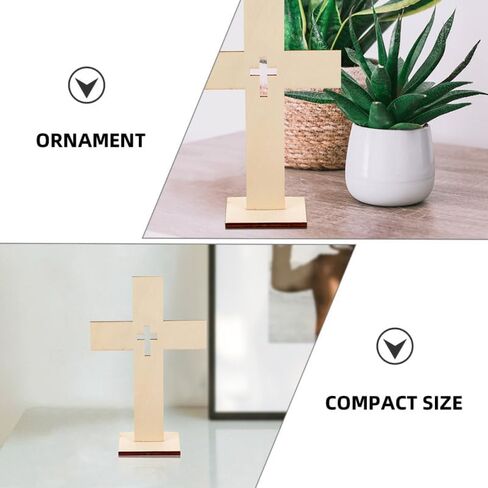 صلبان خشبية غير مكتملة من Homoyoyo للحرف اليدوية، 20 قطعة من الصلبان الخشبية ذات القاعدة المسيحية، صليب ديني للطاولة الروحية لقطع مركزية للمعمودية، ديكور الكنيسة المنزلية، هدايا الصلاة in Saudi Arabia