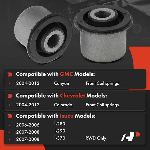A-Premium 2 x Front Upper Control Arm Bushing Kit, Compatible with Chevrolet Colorado 2004-2012 & GMC Canyon 2004-2012 & Isuzu i-280 2006, i-290 2007-2008, i-370 2007-2008 in Saudi Arabia