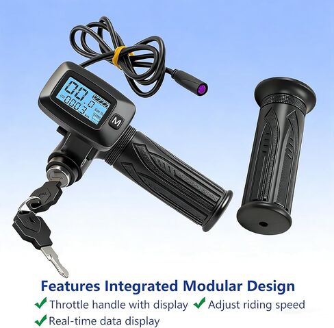 48 فولت Ebike خنق مع زر مفتاح M لـ Tutti Soleil 01 للدراجة الكهربائية Tuttio Soleil01، خنق عداد السرعة Ebike مع شاشة مدمجة (ملاحظة: No 'M'، No Buy) in Kuwait