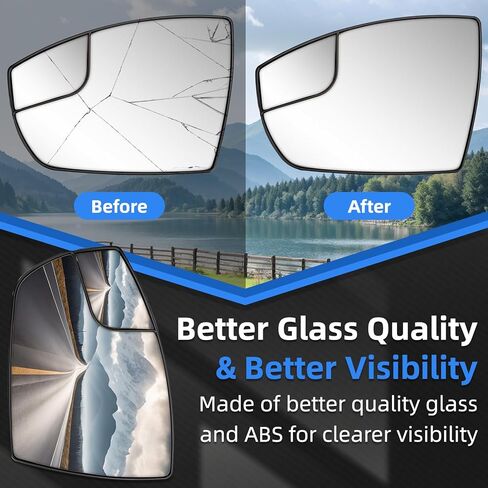 Driver Side Mirror Replacement for Ford Escape 2013 2014 2015 2016, C-Max 2013 2014 2015 2016 2017 2018 - Left Side Mirror Glass, Rear View Mirrors Glass in Saudi Arabia